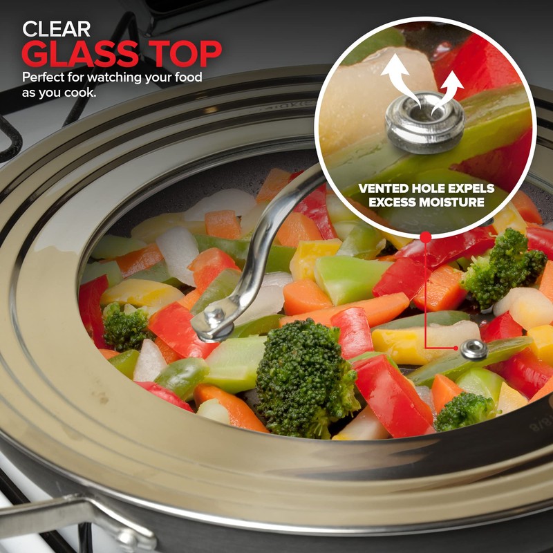 Modern Innovations Universal Lid with Tempered Glass Top for Pots
