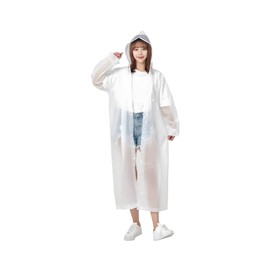 RuiMi Raincoat, For Adults, EVA Material, 3 Colors Available, Waterproof, Windproof, Rain Gear, Translucent Type, Elastic Cuffs, Can Be Used Again, For Work or School Commutes, Unisex, Outdoor Use