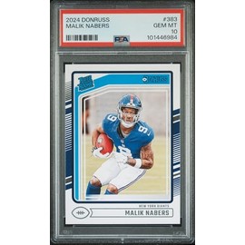 Graded 2024 Panini Donruss Malik Nabers #383 Rookie RC Football Card PSA 10 Gem Mint