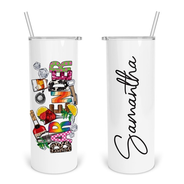 20oz Personalized Bartender Sublimated Vacuum Insulated Tumbler, Stainless Steel Gift