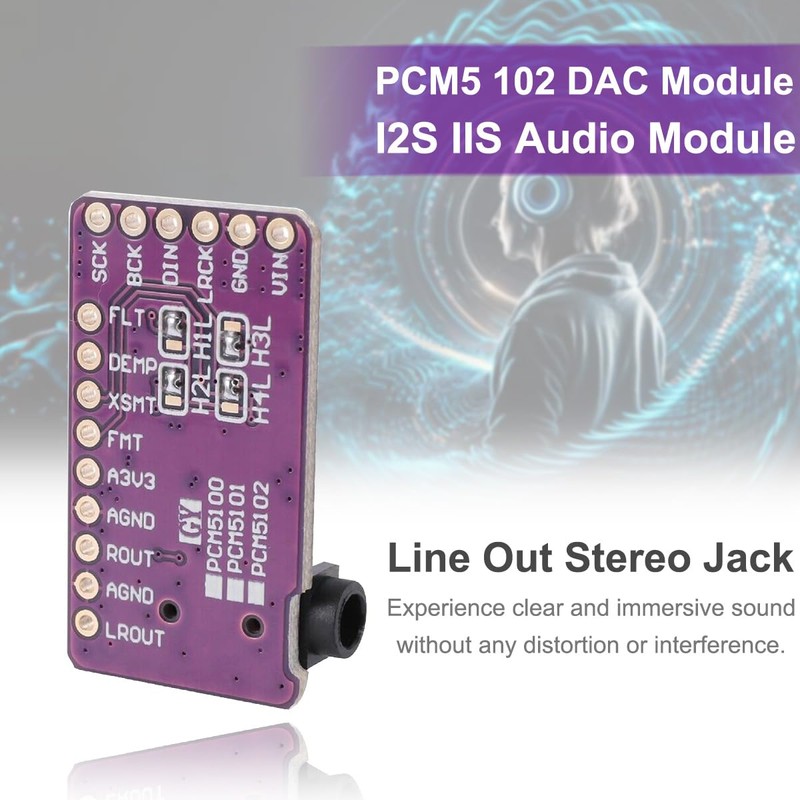 DAOKAI PCM5102 Module,I2S IIS Lossless Digital Audio DAC Decoder Module