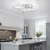 Sovinzert Modern Ceiling Lights, 6 Rings Dimmable Chrome LED Ceiling