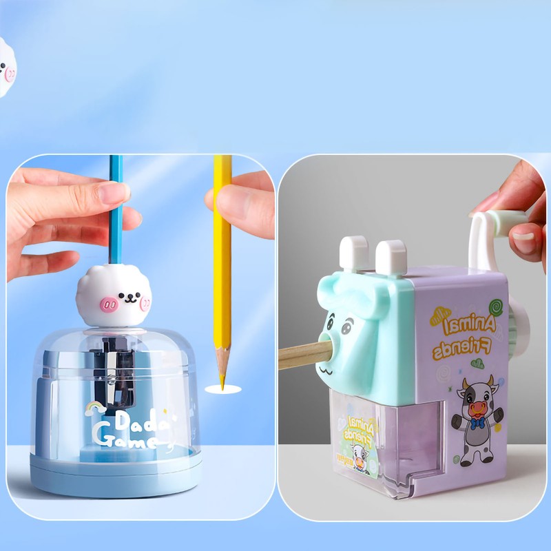 Electric Pencil Sharpener Full Automatic Cute Animal Style Nonslip Pads