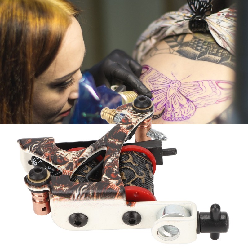 Coil Tattoo Machine Professional Iron Frame 10 Wraps Coil Liner