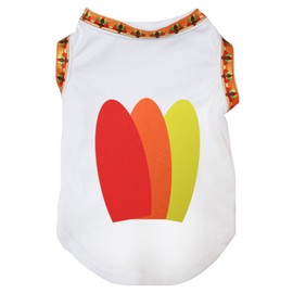 Petitebelle Turkey Tails Puppy Dog Shirt (White/Turkeys, Small)