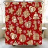 ABONAN Christmas Shower Curtain Gingerbread Snowflake, 72 x 72 Inch