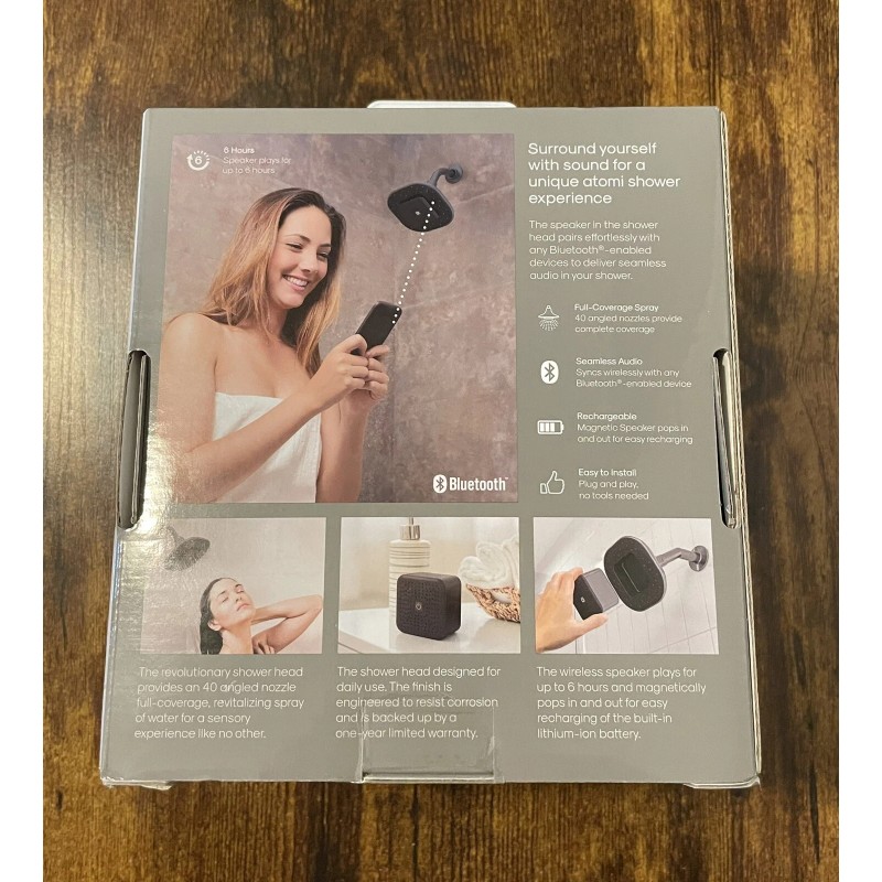 Atomi Bluetooth Speaker Showerhead~Bla