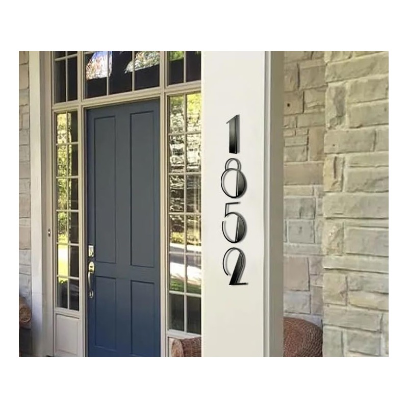 NACH Black 6 Inch Steel Floating House Numbers - Style