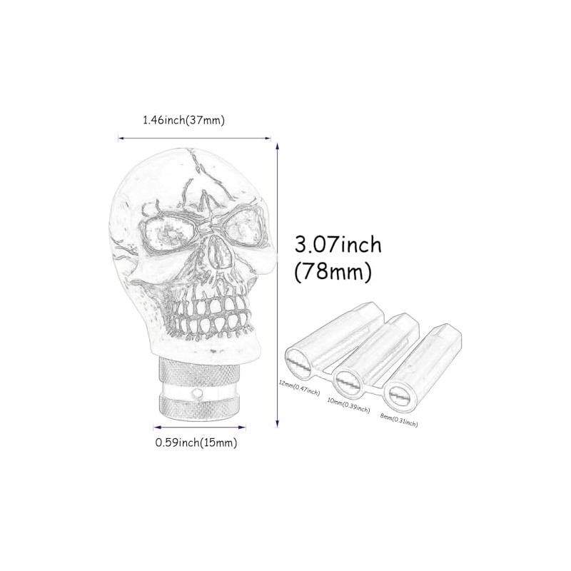 Temzzer Gear Shift Knob Skull Funny Car Shifter Handle Resin