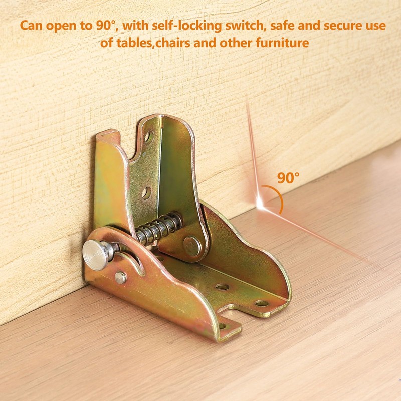 4 Pcs Self Locking Foldable Hinges, Self Locking Hinge Extension
