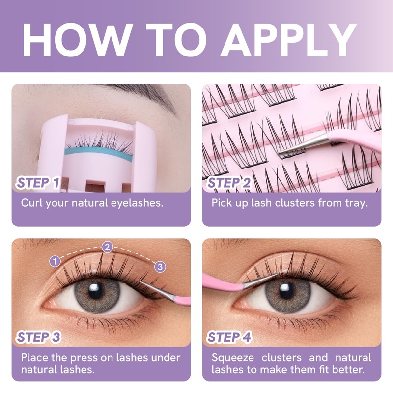 Self Adhesive Lash Clusters Press On Lashes Natural Eyelash Clusters