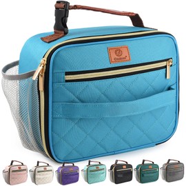 Genteen Lunch Box for Men Women Adults Kids - Insulated LunchBox Reusable, Zip Closure & Buckle Handle, Portable Cooler for Work, School, Travel (Light Green)