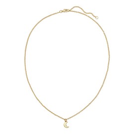 Lucky Feather Moon To My Stars Necklace for Women and Teenage Girls - 14K Gold Dipped Moon Pendant on Adjustable Chain, Ideal Gift for a Special Person on Her Birthday or as a Reminder She is Loved