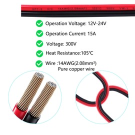 ‎LANMINGLEL SAE to Battery Alligator Clip,14AWG 12V 24V Battery Crocodile Clip to SAE Connector Extension Cable with Polarity Reverse Adapter for Motorcycles,Car,Solar Power Charging (1M) A