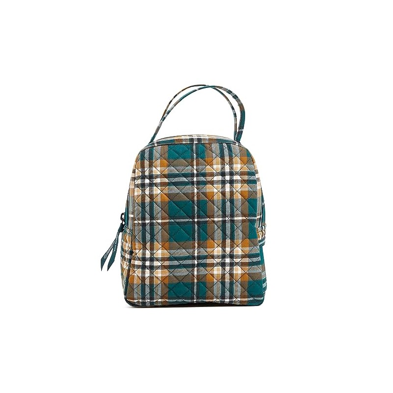 Vera Bradley Women's Cotton Lunch Bunch Lunch Bag, Orchard Plaid,