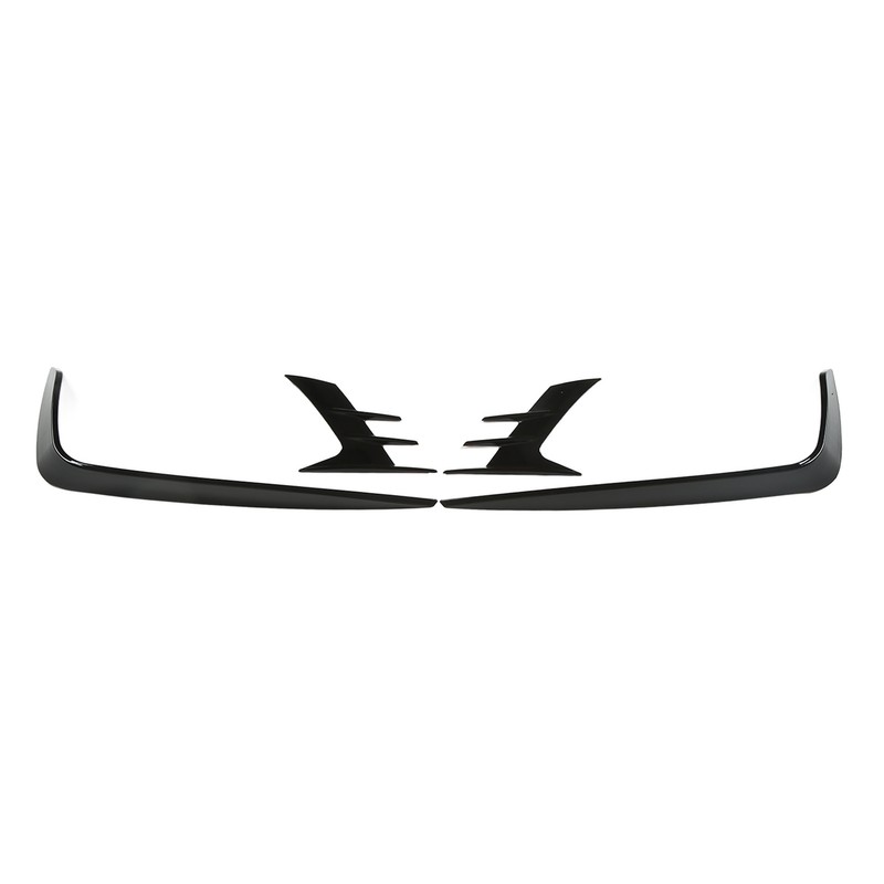 4Pcs Glossy Black Front Bumper Fog Light Eyebrow Cover Trim