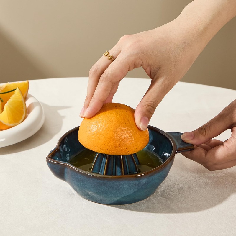 Ceramic Lemon Juicer Reamer Manual Citrus Lime Hand Squeezer Bowl