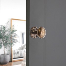 Infinity Decor Antique Hammered Pattern Mushroom Shape Door Knobs Pairs 50mm Pull Handles Set for Interior & Exterior Doors