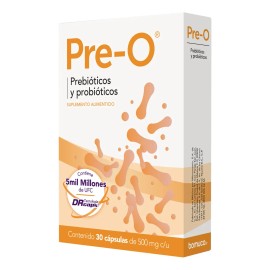 Pre-o Prebióticos Y Probióticos 30 Capsulas Sabor Sin Sabor