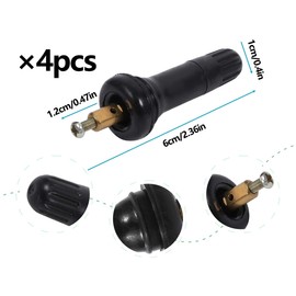 AOYEGIC Set of 4 Tyre Pressure Sensors, TPMS Tyre Pressure Monitoring System Sensors, Rubber Valve, Tyre Pressure Monitoring Sensors, Replacement Valve Stem, Valve Inserts, Gas Valve Stem, for Car