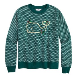 vineyard vines Girls' Relaxed Crewneck Sweatshirt, Charleston Green