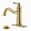 FORIOUS Brushed Gold Bathroom Sink Faucet Single Handle 3 Hole