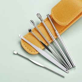 6-Piece Ear Pick & Cleaning Tool Set for Earwax Removal and Inner Ear Care Deep Yellow/ONE SIZE 3ea