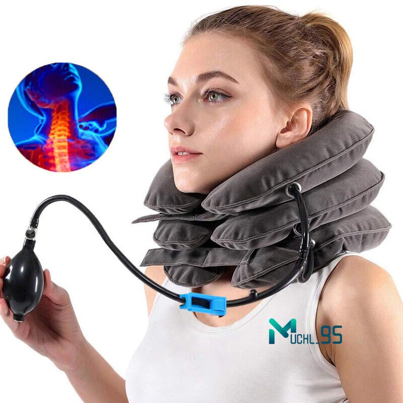 Unbranded Dispositivo de tracción cervical Almohada cervical para aliviar el
