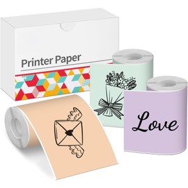 Thermal Paper for T02/M02X/M02L/M02S Mini Thermal Printer, 50 mm x 3.5 m, Premium 20 Years Sticky, Purple/Green/Orange, Ideal for Photo Printing, Study Notes, Journals and More - 3 Rolls