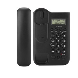 Wired Phone Desktop Wall Phone Caller ID Landline Phone for Hotel and Office at Home (Black)