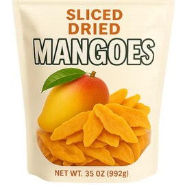 Dried Mangoes, 35 oz Bulk Bag, Sliced Naturally Sweet & Chewy Tropical Treats