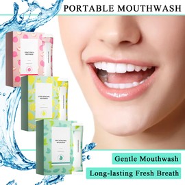 Travel Size Mouthwash,Mini Mouthwash Travel Size Bulk Portable Mouth Wash Set,Individual Small Travel Mouth Wash Packets for Fresh Breath(Pack of 60) A10