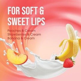ChapStick Bálsamo Labial Fruit & Cream Colección de 3 unidades - Sabores de melocotón, fresa y plátano, 0.15 oz Ea