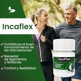 Incaflex Suplemento Alimenticio 100% Natural | 30 Cápsulas | Colágeno, Curcuma, Cola de caballo.