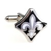 MRCUFF Fleur De Lis Black White Pair Cufflinks in a