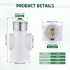2 Outlet Light Socket Adapter, E26 Bulb Socket to Outlet