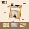 Bamworld Rattan Side Table Boho Night Stand Glass Bedside Small