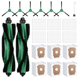 21 Pcs Replacement Parts for irobot Roomba Q052 - Vac 2 Robot Vacuum + AutoEmpty Dock, Accessory Kit include 2 Roller Burshs, 6 Filters, 6 Dust bags, 6 Side Brushs and 1 Cleaning Tool