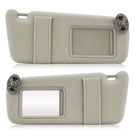 Left & Right Driver Passenger Side Sun Visor Beige without Sunroof for Toyota Camry 2007 2008 2009 2010 2011, Replace for 74310-06750-E0, 74320-06780-B0