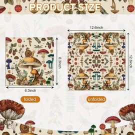 120Pcs Vintage Mushroom Paper Napkins Happy Vintage Mushroom Day Disposable Paper Napkins Vintage Mushroom Luncheon Napkins for Vintage Mushroom Festival Dinner Party,6.5 * 6.5 Inch 6