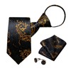 DiBanGu Mens Adjustable Zipper Ties, Woven Paisley Striped Plaid Necktie