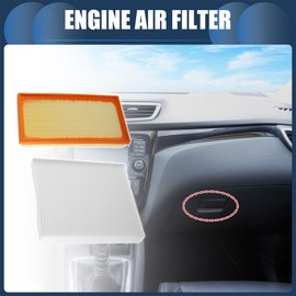 INFINAUTO Engine Air Filter Cabin Air Filter Set Fits Toyota RAV4 Hybrid Model #17801F0020 871390E040 White 1 Set