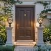 2 Pack Outdoor Globe Lamp Post Light Fixtures, 15.8" Black