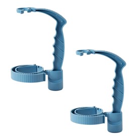 CAWKAY Plastic Bottle Handle with Holder and Bottle Opener Drinking Handle Ergonomic Design for Kitchen Home Cooking (Blue (Set of 2))