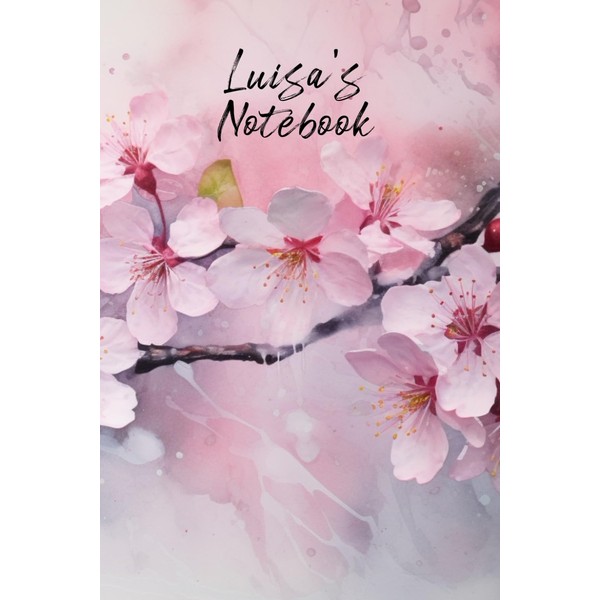 Luisa’s Notebook: Personalized Diary Journal for Luisa, Stylish Watercolor Apple