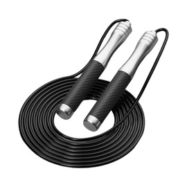 Culinavog Springseil Erwachsene Fitness, Verstellbare Springseil mit Rutschfestem Griff, Seilspringen mit Silikongriff für Erwachsene, Seilspringen Lang für Herren, Damen, Erwachsene (Silber)