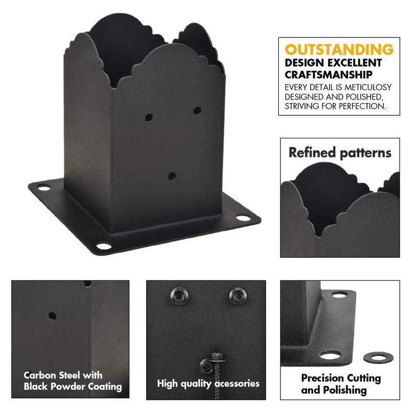 WIMART Creative Design 4x4 Post Base, Square Bracket Post Base