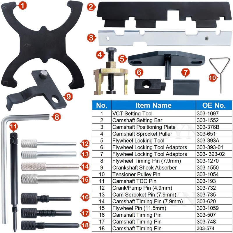 1.5 1.6 Timing Tool Kit Compatible with Ford Fiesta Fusion