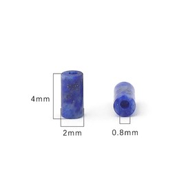 BEADIA Natural Lapis Lazuli Tube Beads Cylinder 2x4mm 38cm/Strand Stone Beads for Jewelry Making