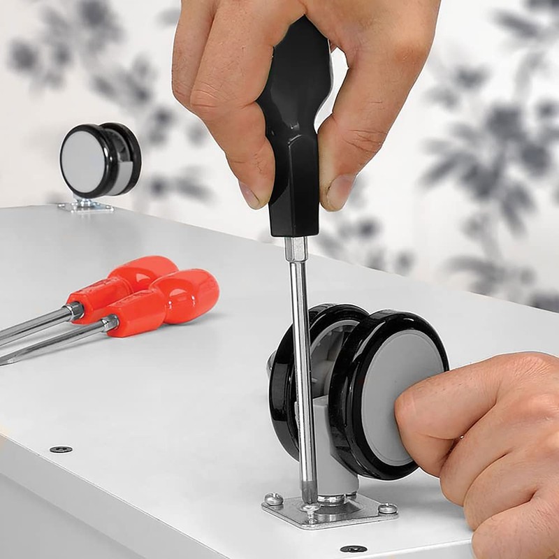 DEKTON DT65280 Cabinet Hand le Screwdriver, Black/Red, Set of 4